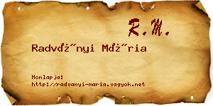 Radványi Mária névjegykártya