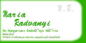 maria radvanyi business card
